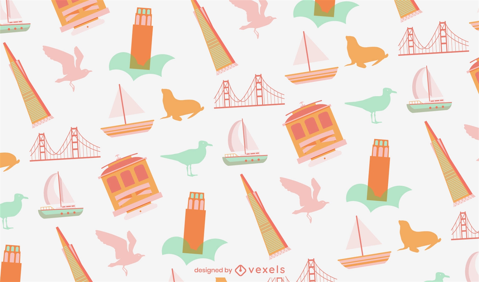Design de padrão de marcos da cidade de São Francisco