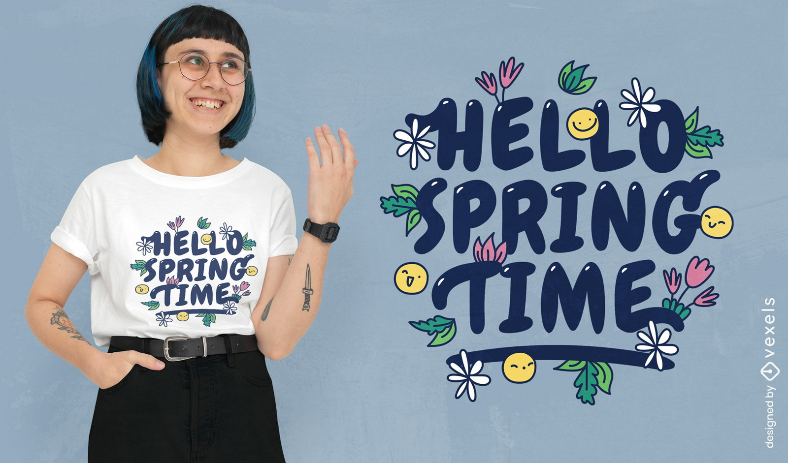Flores da primavera citam design de camiseta