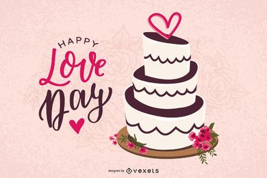 Valentinstag Kuchen Vektor Design