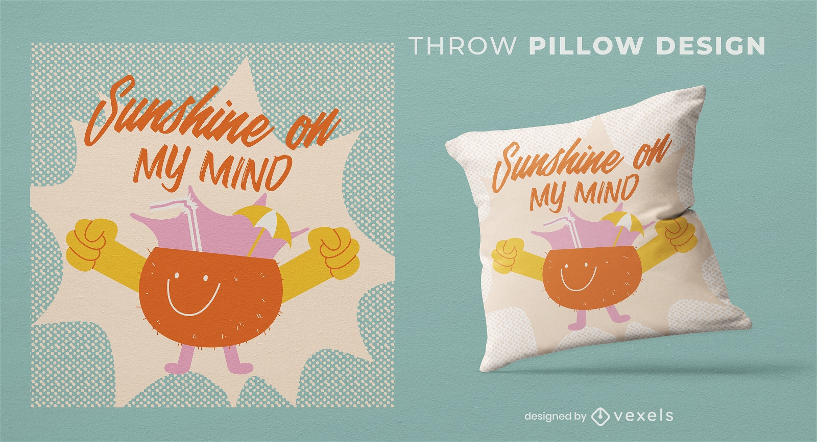 Sunshine juice throw pillow design