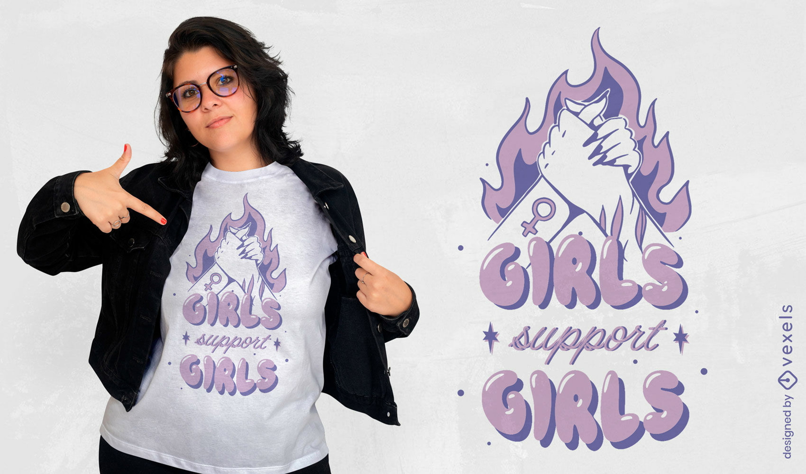 As meninas apoiam o design da camiseta do feminismo das meninas