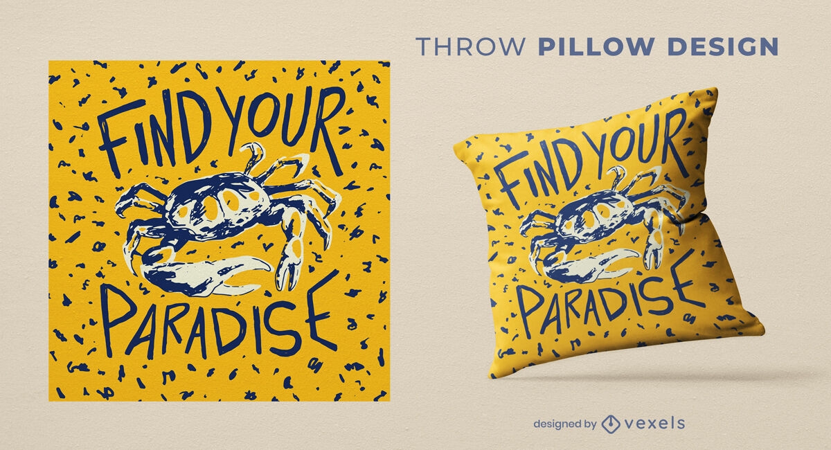 Paradise crab throw pillow design