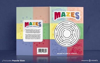 Maze and transportation vehicles book cover design