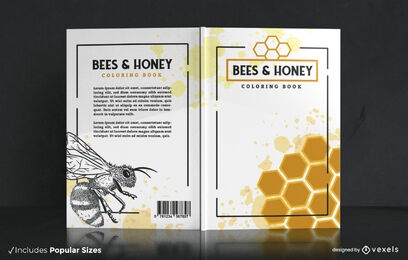 Design de capa de livro de abelha e mel