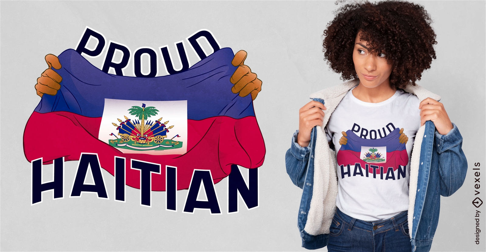 Orgulloso dise?o de camiseta haitiana