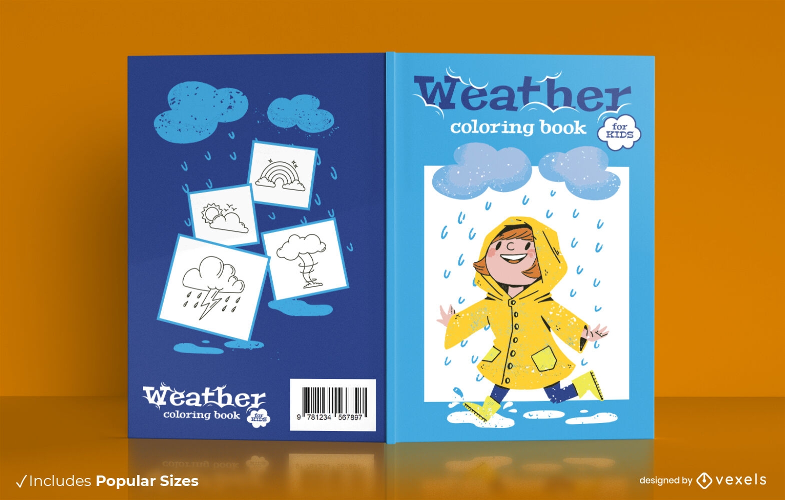 Weather coloring book cover design