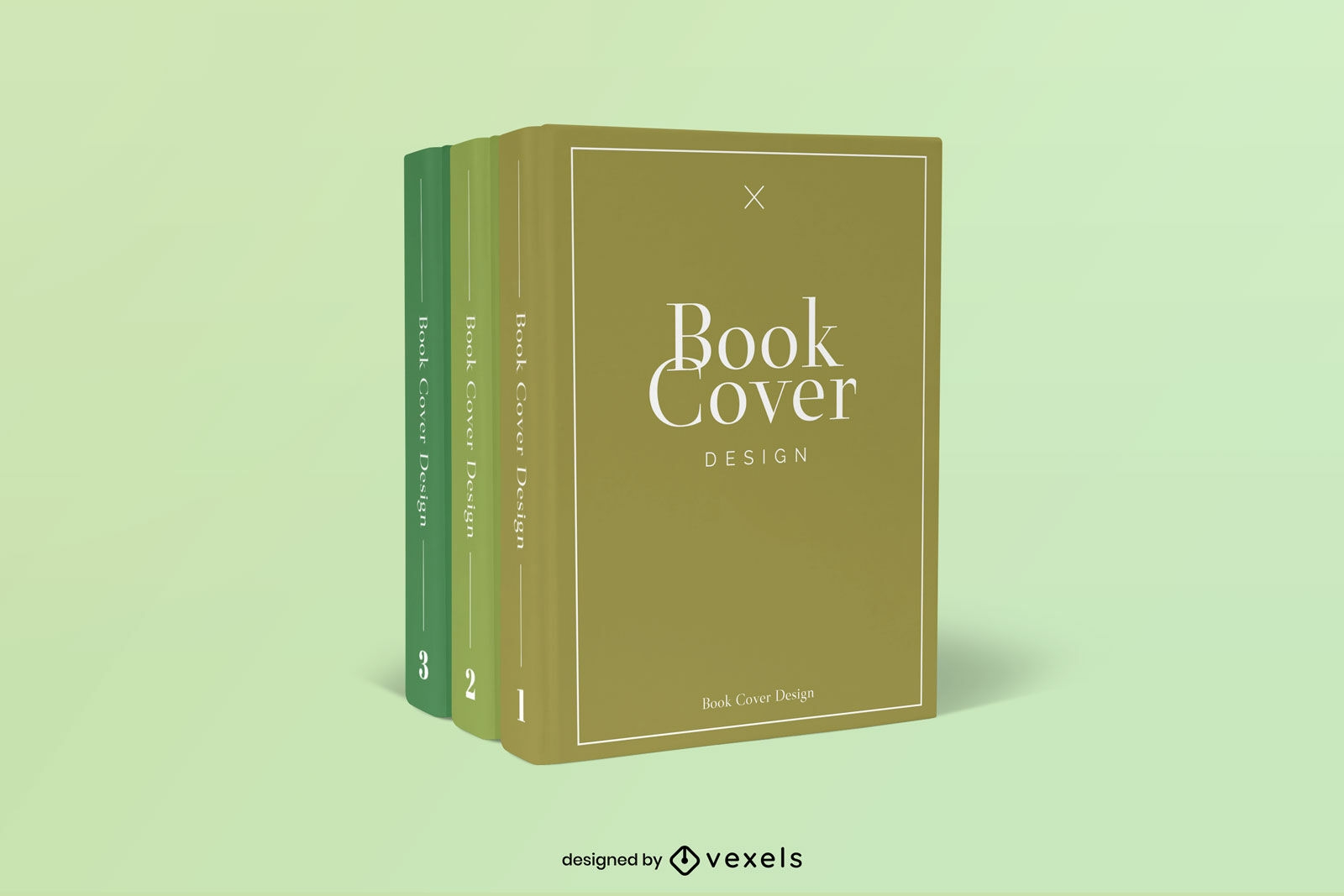 Green book covers mockup design
