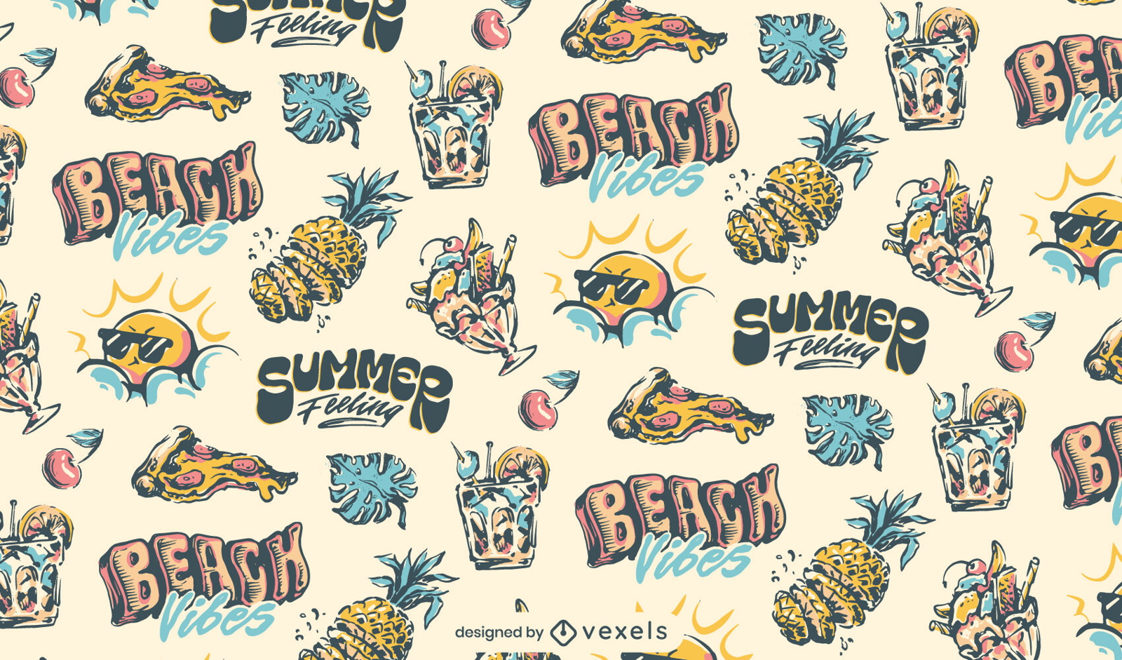 Vintage summer pattern design