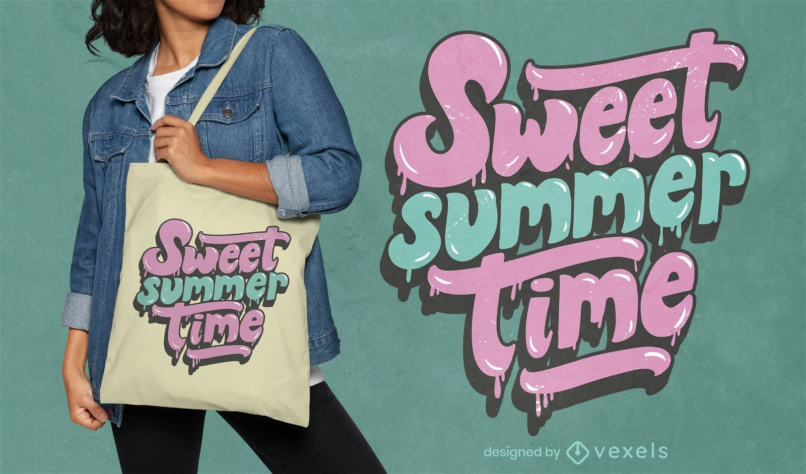 Sweet summer time tote bag design