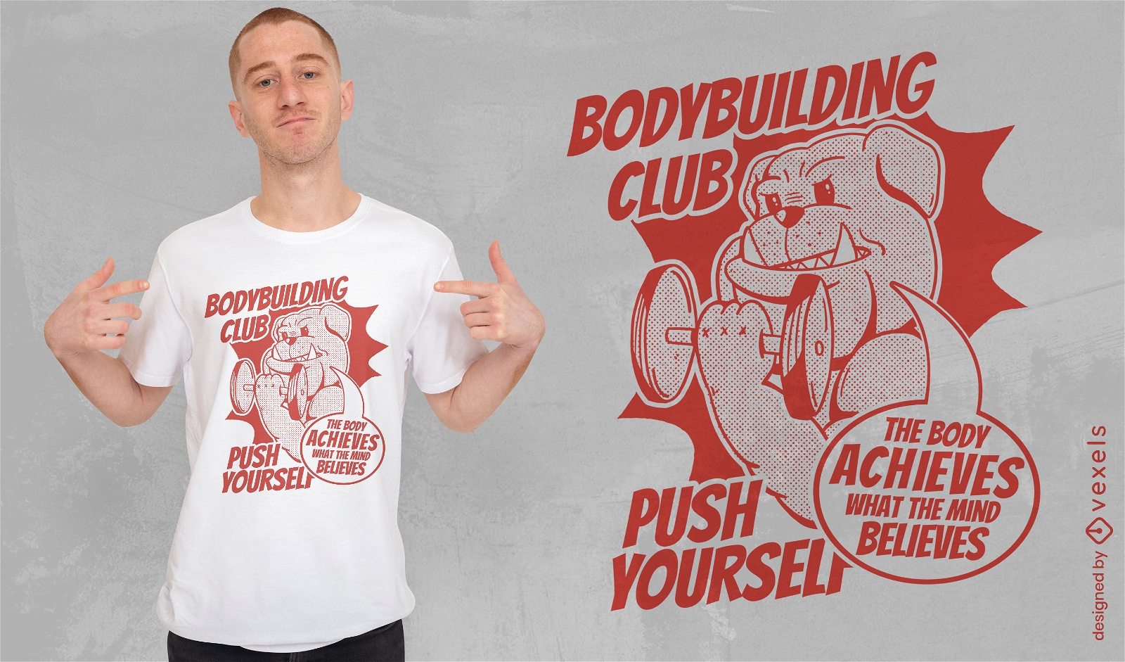 Bodybuilding club bulldog t-shirt design