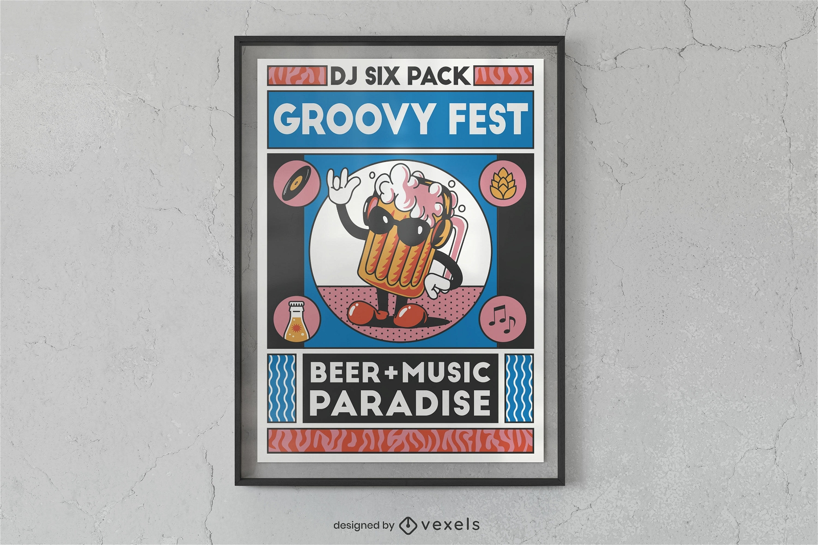 Diseño de cartel de festival de cerveza retro
