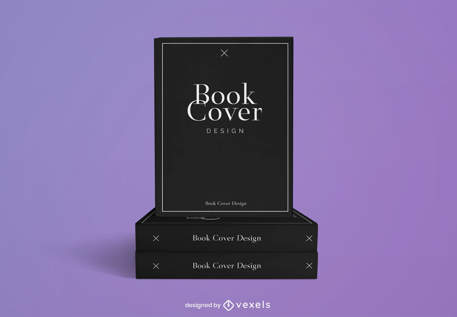 Diseño de maqueta de portadas de libros negros
