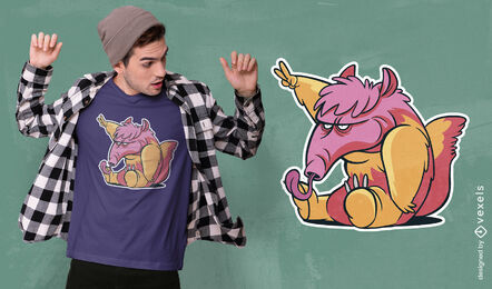 Anteater cartoon animal t-shirt design