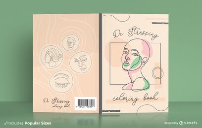De stressing coloring book cover design