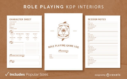 Role playing dice kdp interior design pages