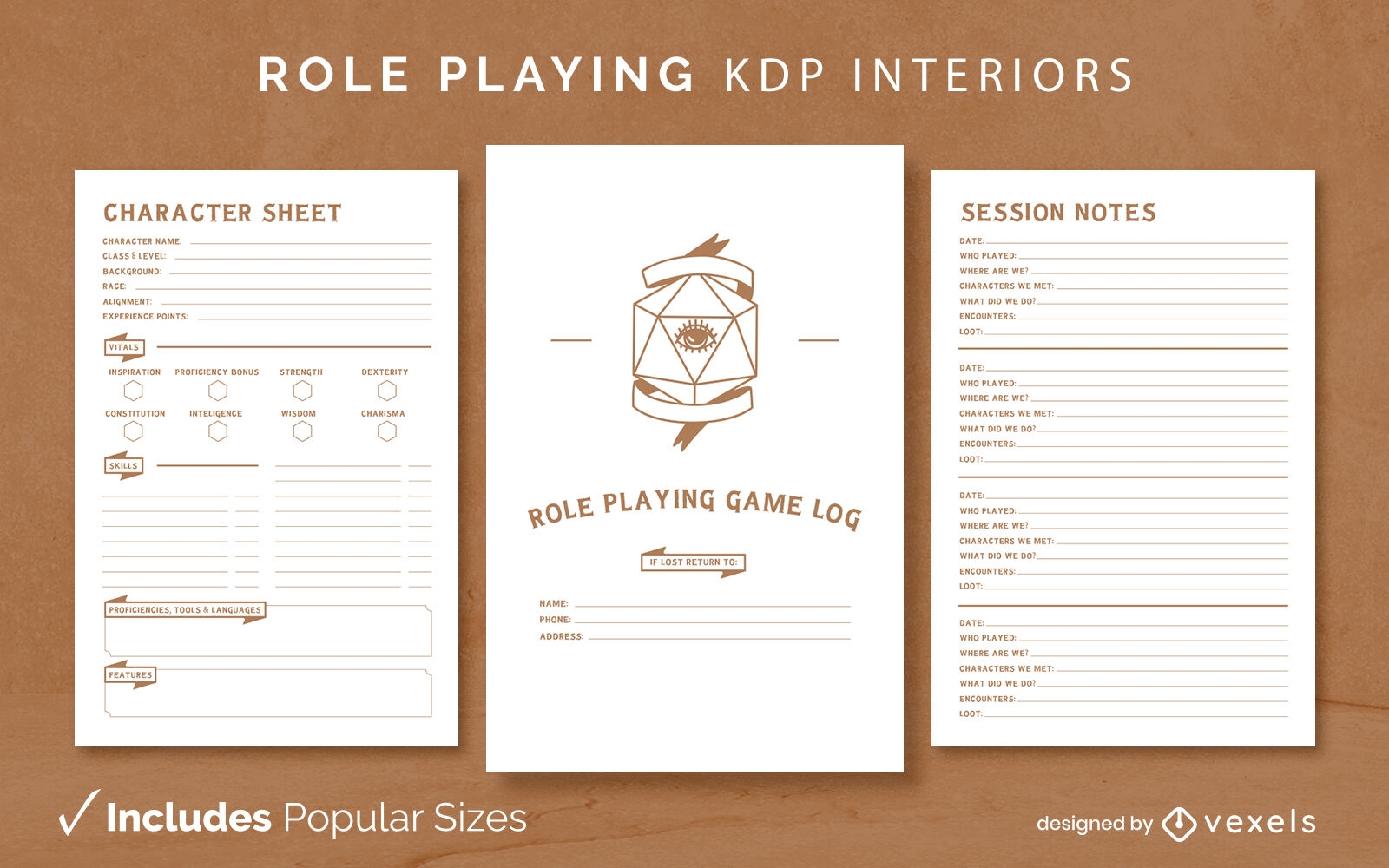 Role playing dice kdp p?ginas de design de interiores