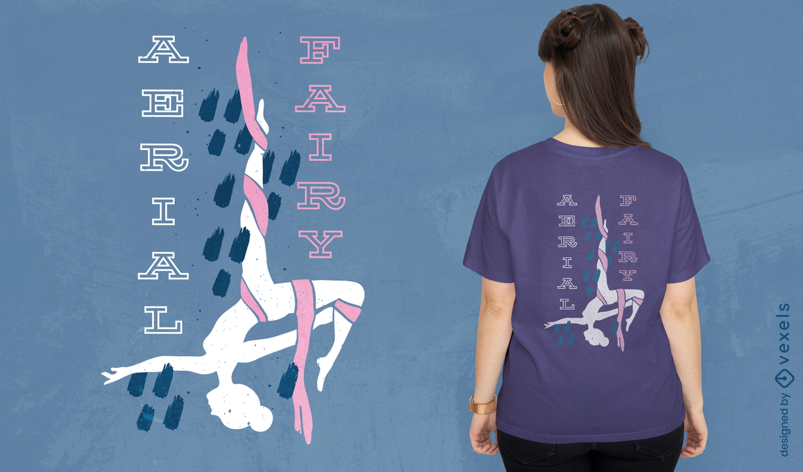 Aerial fairy acrobatics t-shirt design