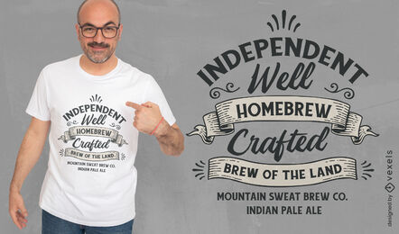Diseño de camiseta con cita de etiqueta de cerveza artesanal