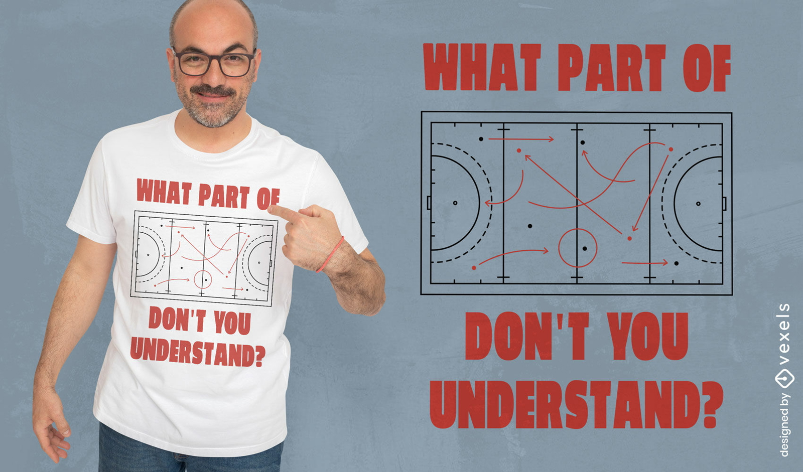 Diseño de camiseta divertida de estrategia de hockey.