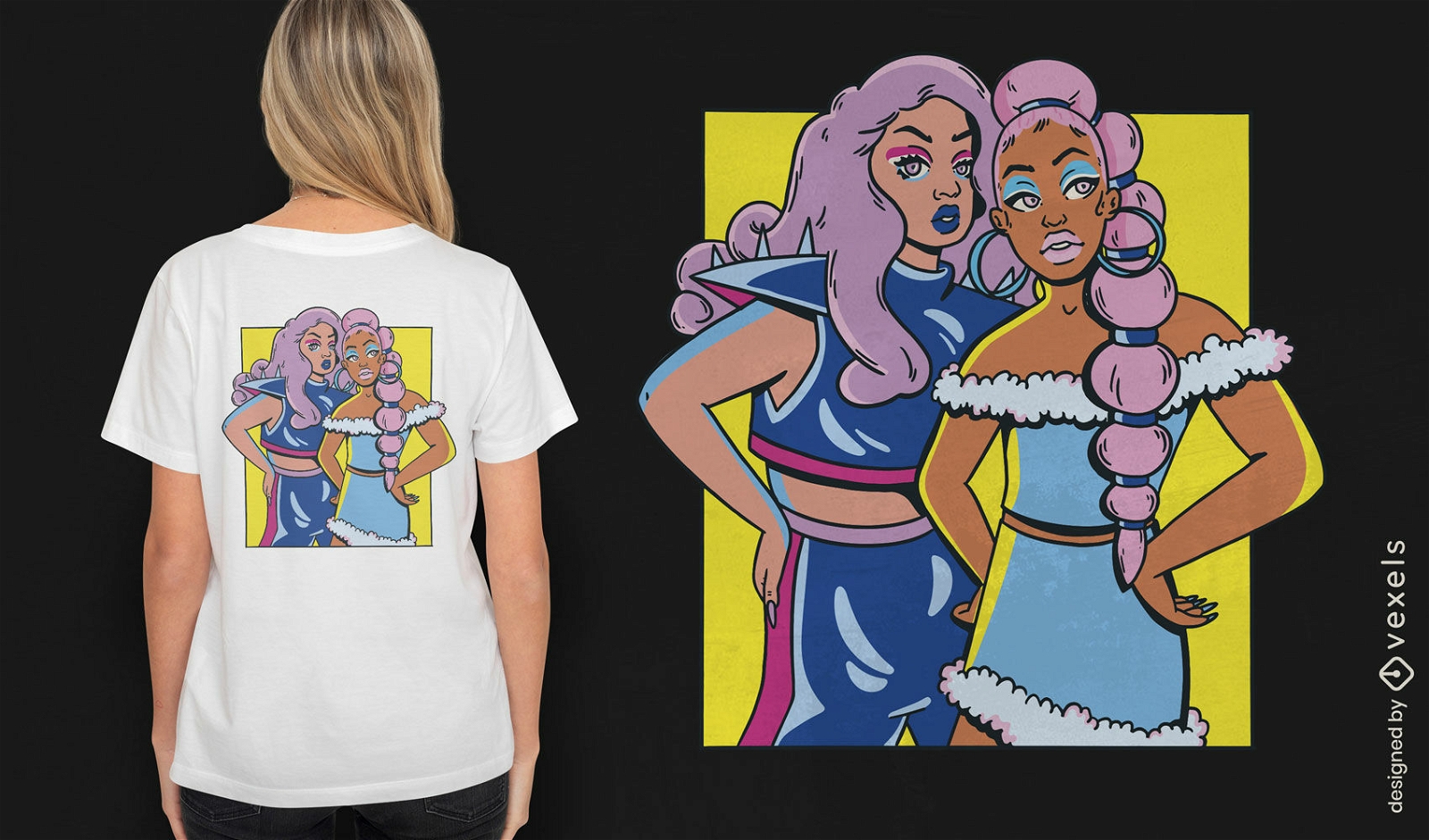 Drag queens friends fancy t-shirt design