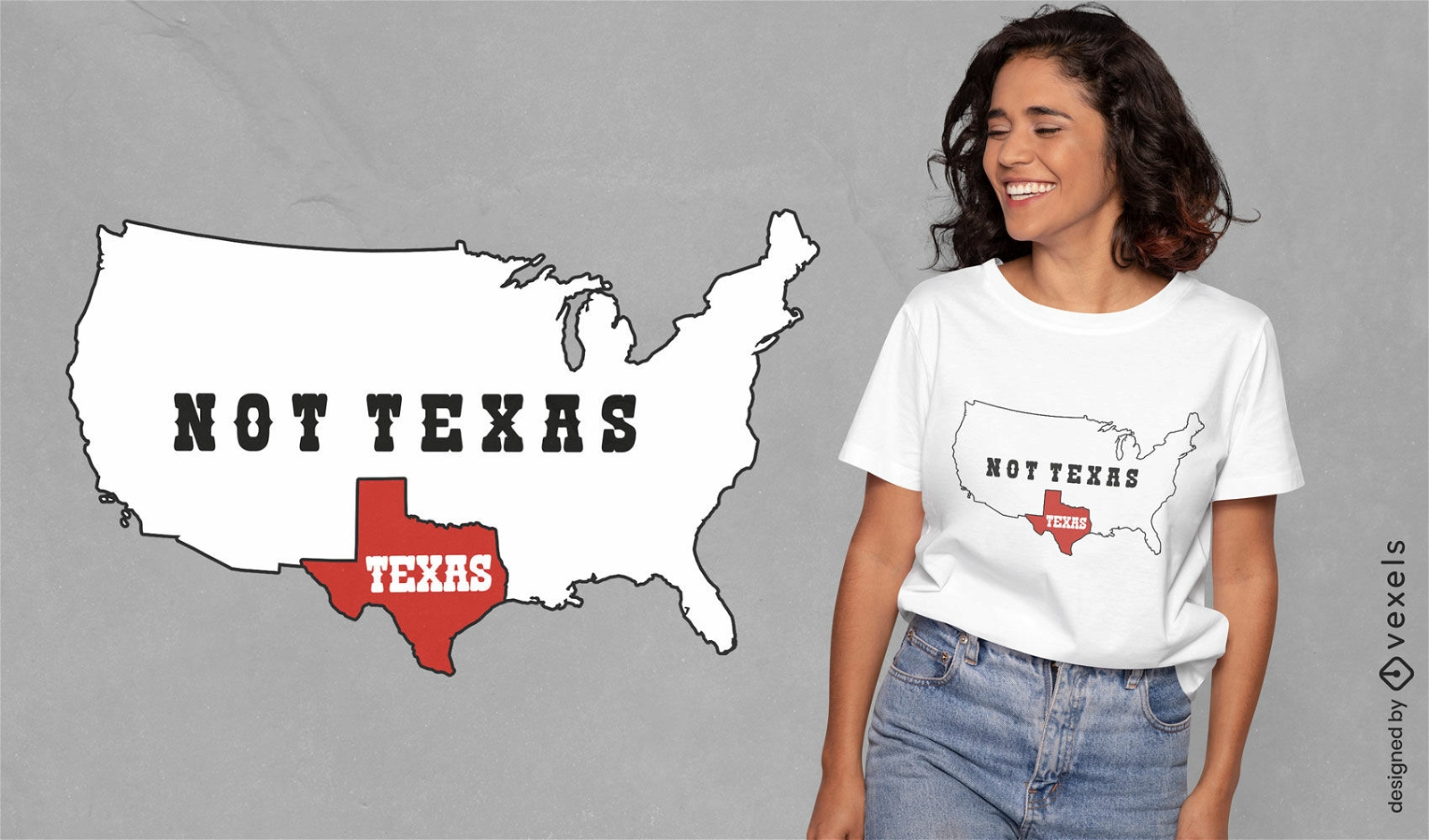 Diseño de camiseta de mapa de estados unidos y texas