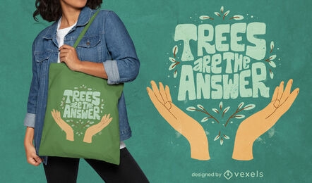Design de sacola de citação de ecologia de árvores