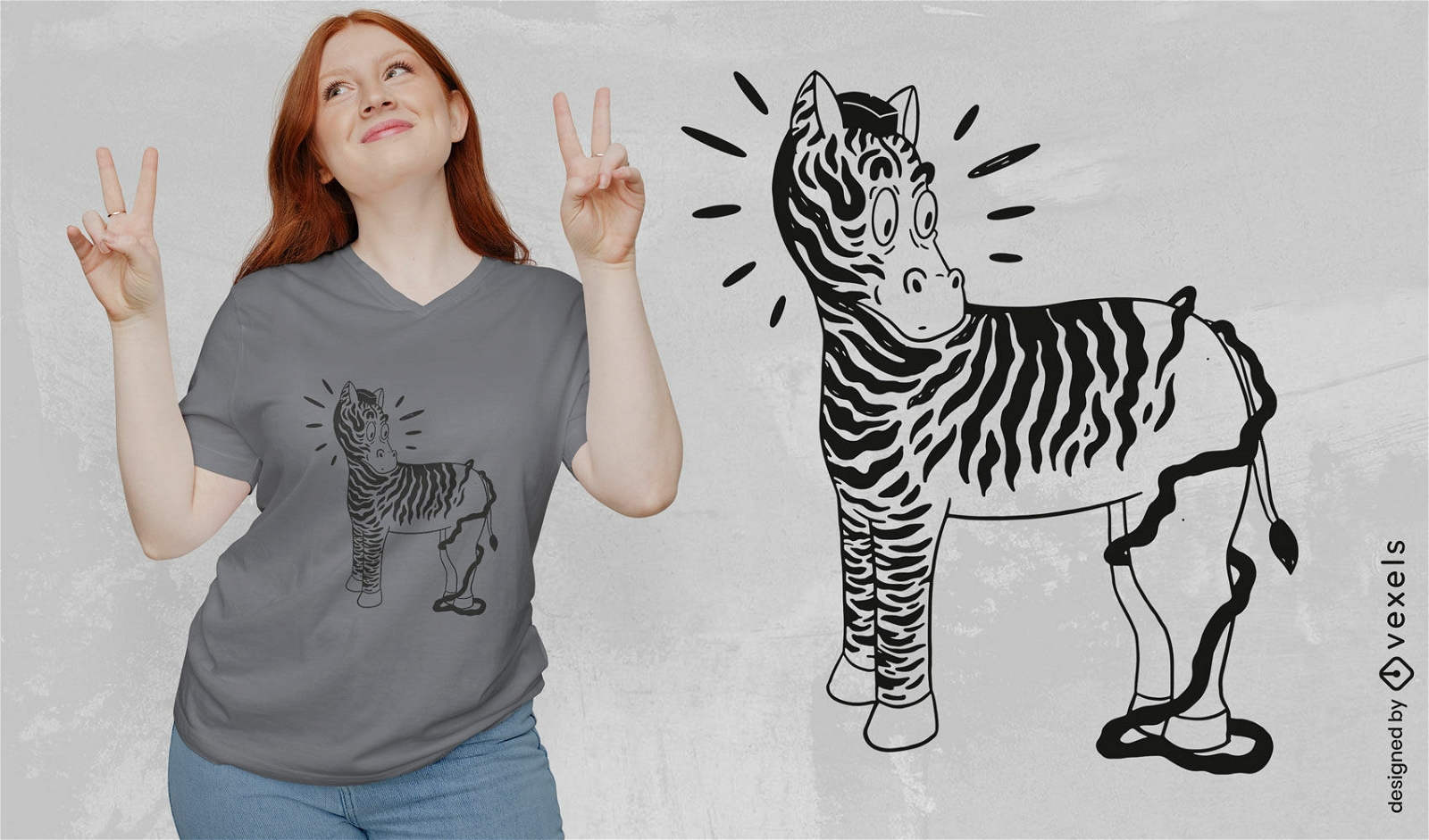 Design de camiseta de desenho animado de animais zebra