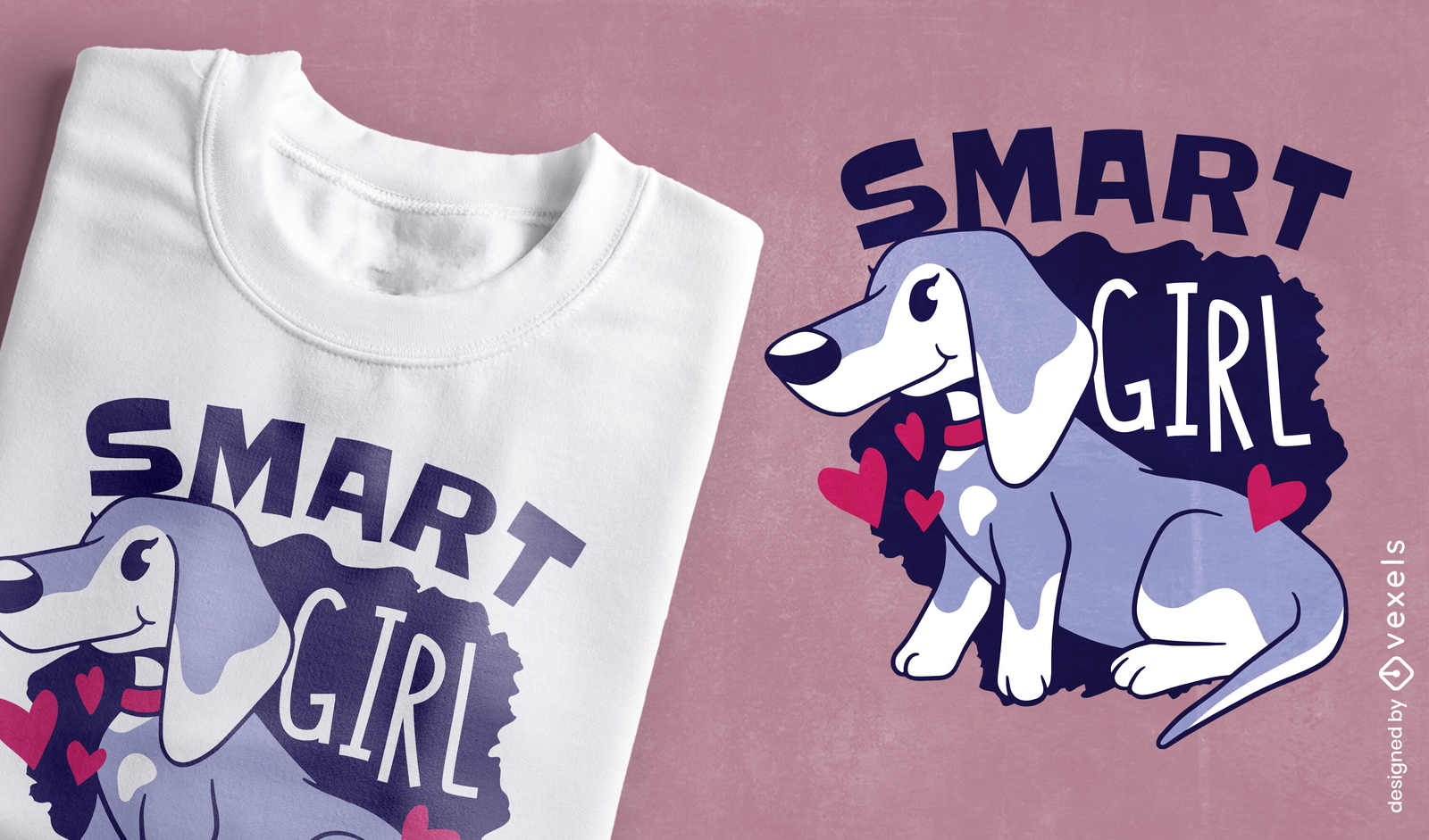 Diseño de camiseta de perro dachshunds de chica inteligente