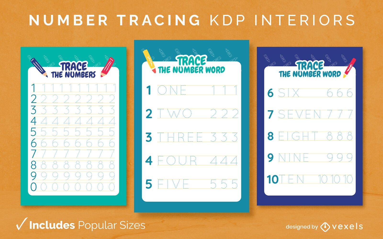 Number tracing kdp interior design pages