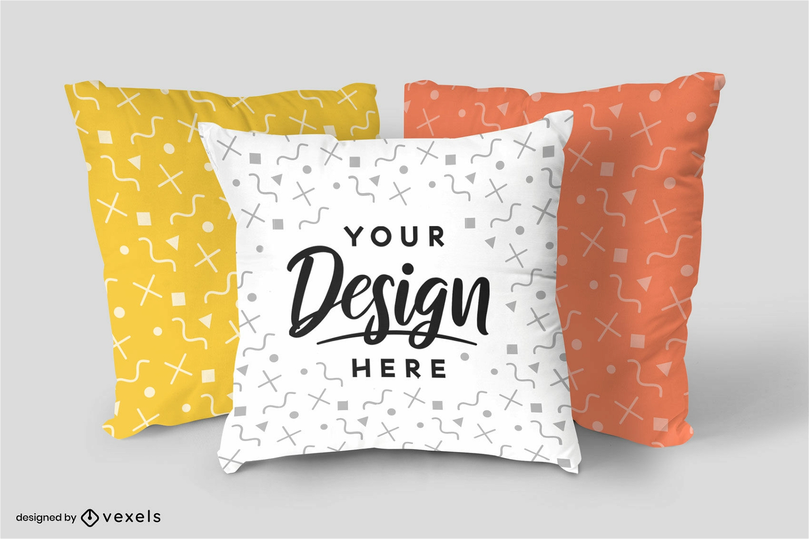 Three throw pillows mockup design