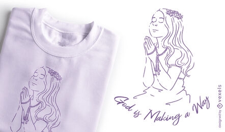 Girl praying god quote t-shirt design