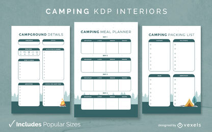 Páginas de design de interiores de campismo kdp
