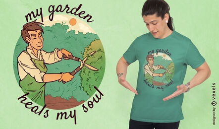 Design de camiseta de citação de jardinagem de homem