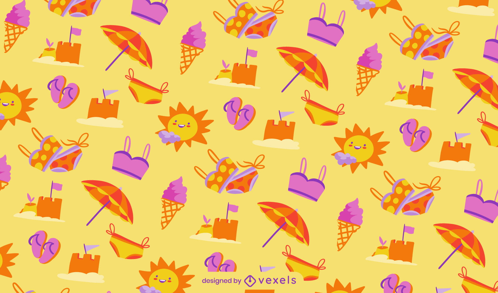 Summer beach trip pattern design