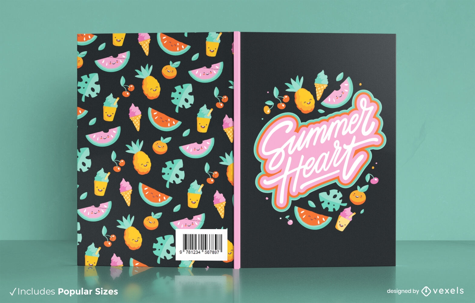 Summer heart book cover design