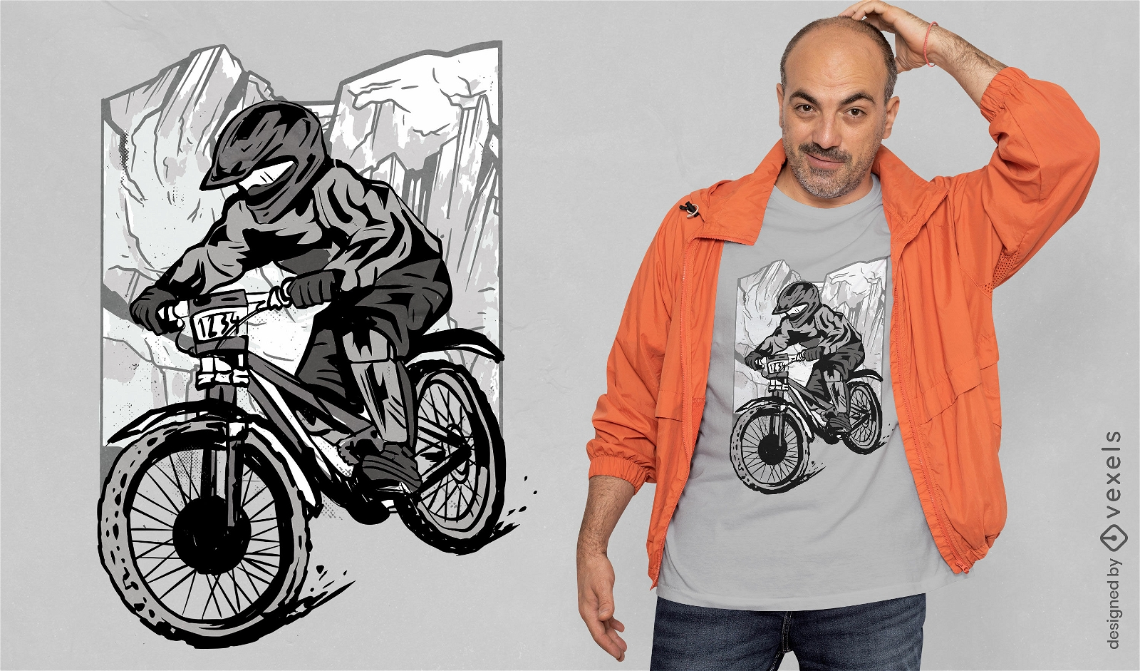 Design de camiseta de transporte de bicicleta de montanha