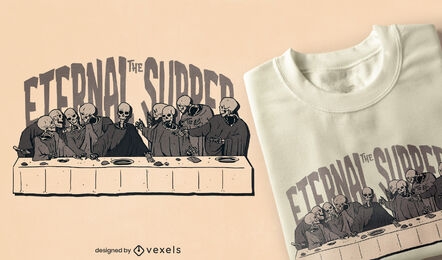 The last supper skeletons t-shirt design