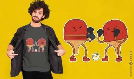 Diseño divertido de camiseta de paletas de ping pong