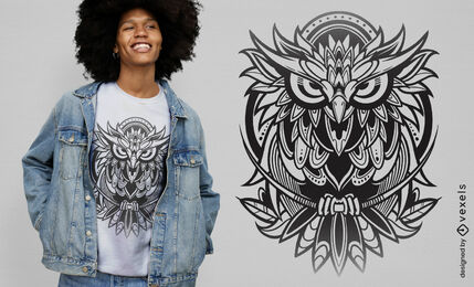 Design de camiseta tribal animal pássaro coruja