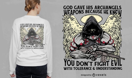 Archangel with weapon t-shirt design