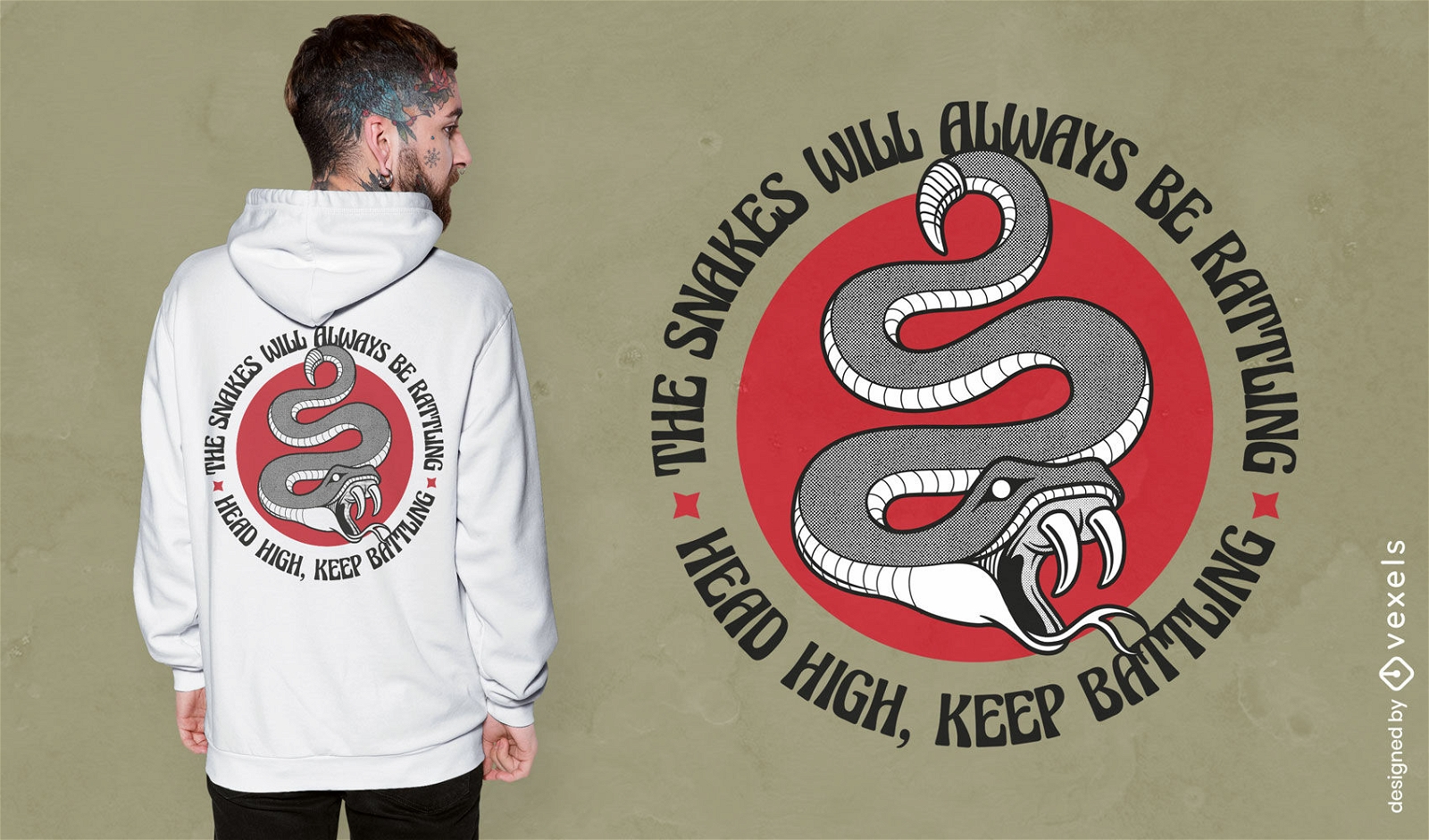 Schlangenreptil-Tierangriffs-T-Shirt Design