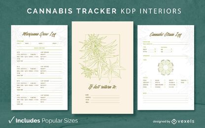 Plantilla de registro de seguimiento de cannabis KDP Interior Design
