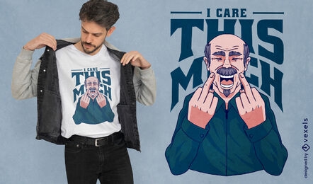 T-Shirt-Design für den Mittelfinger des alten Mannes