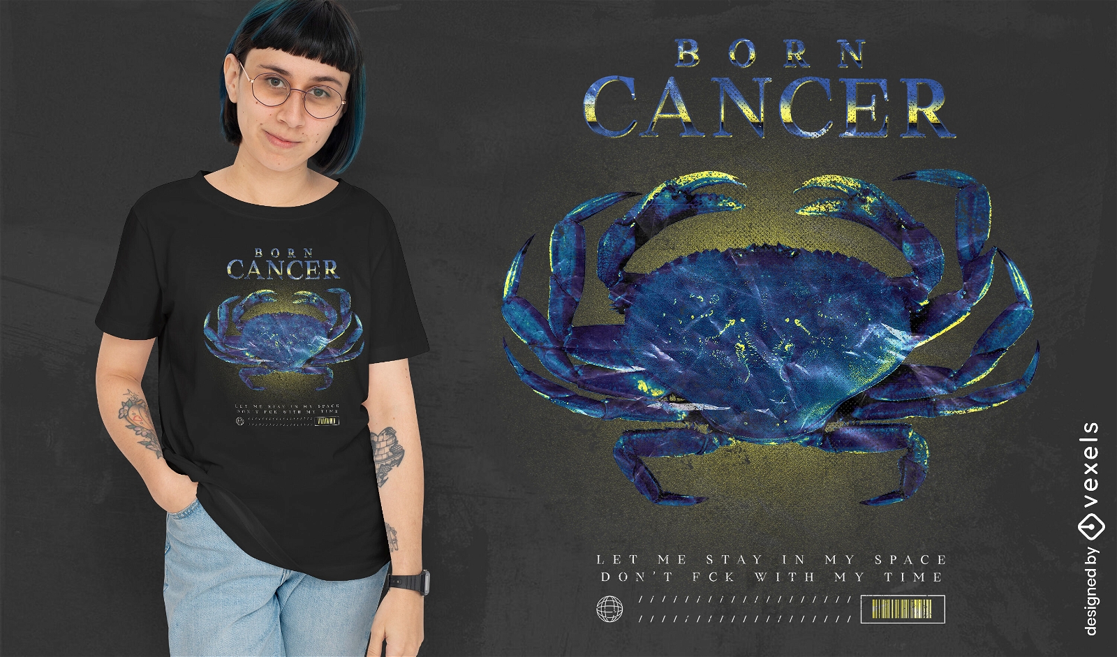 Born cancer t-shirt design