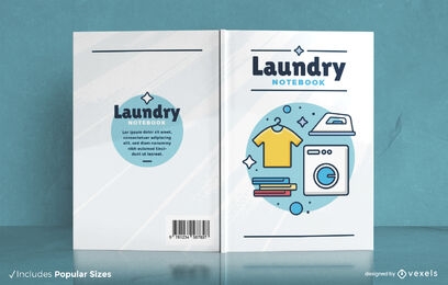 Laundry elements notebook cover design