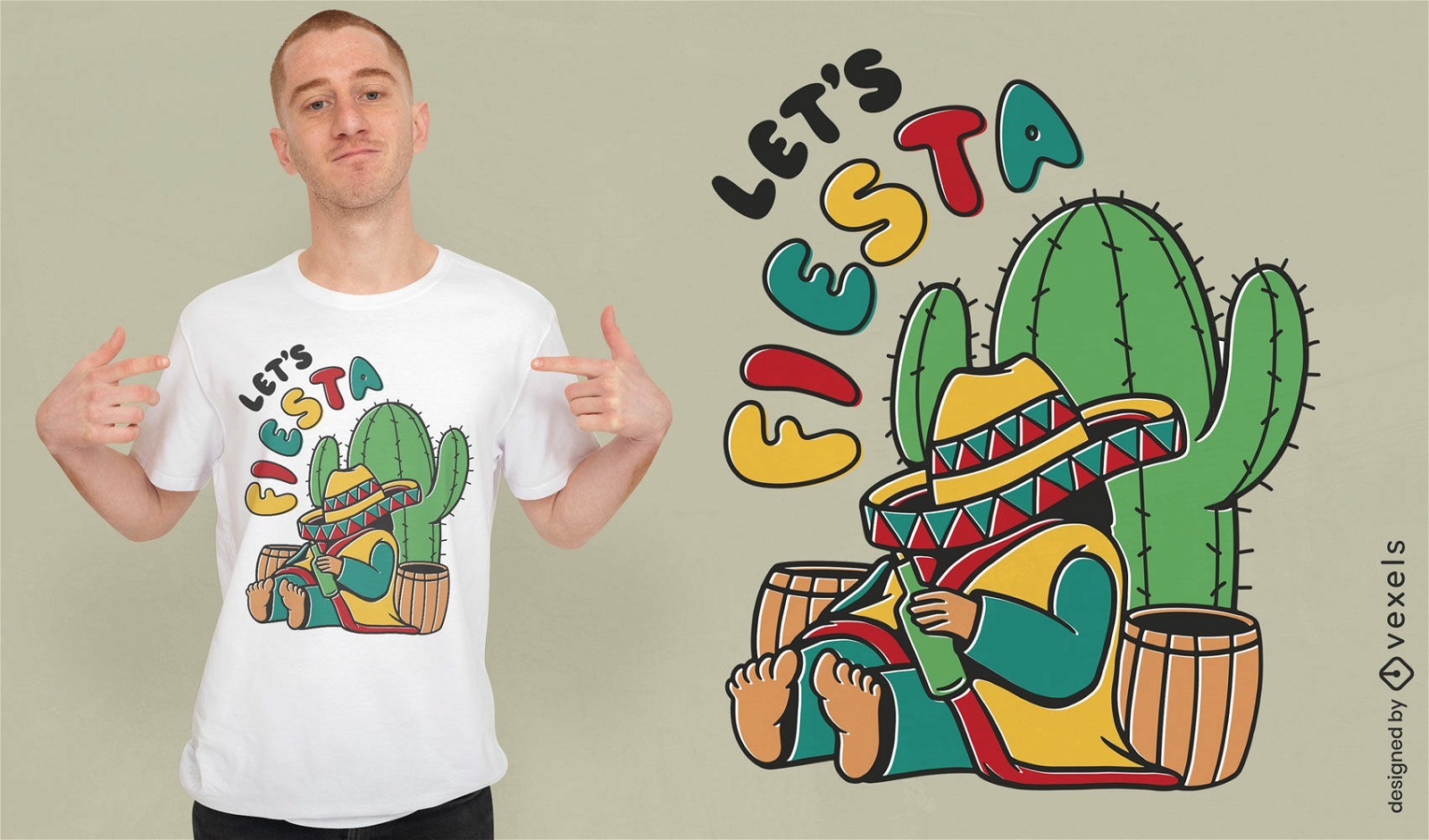 Diseño de camiseta de fiesta mexicana.