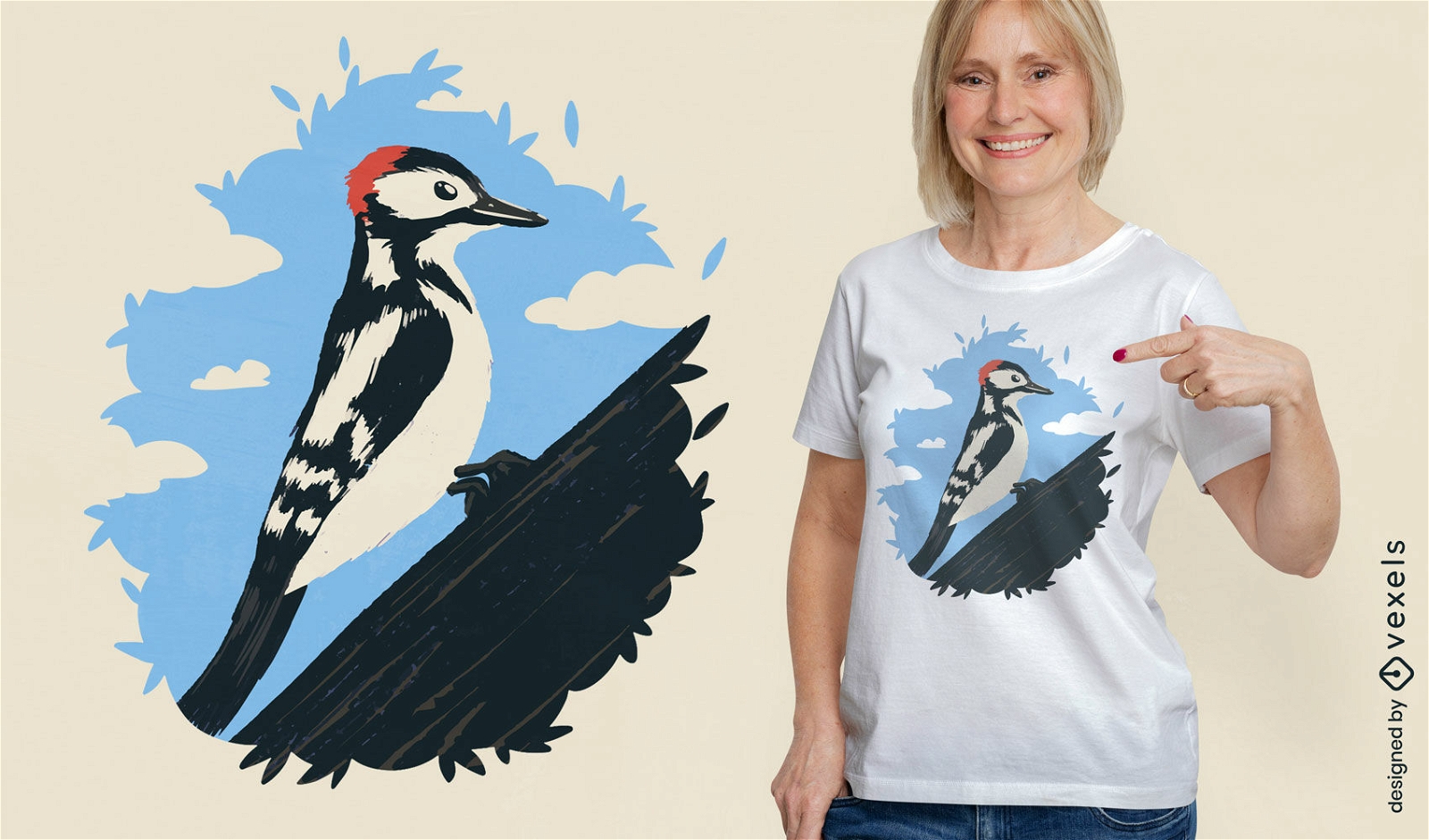 Woodpecker bird t-shirt design