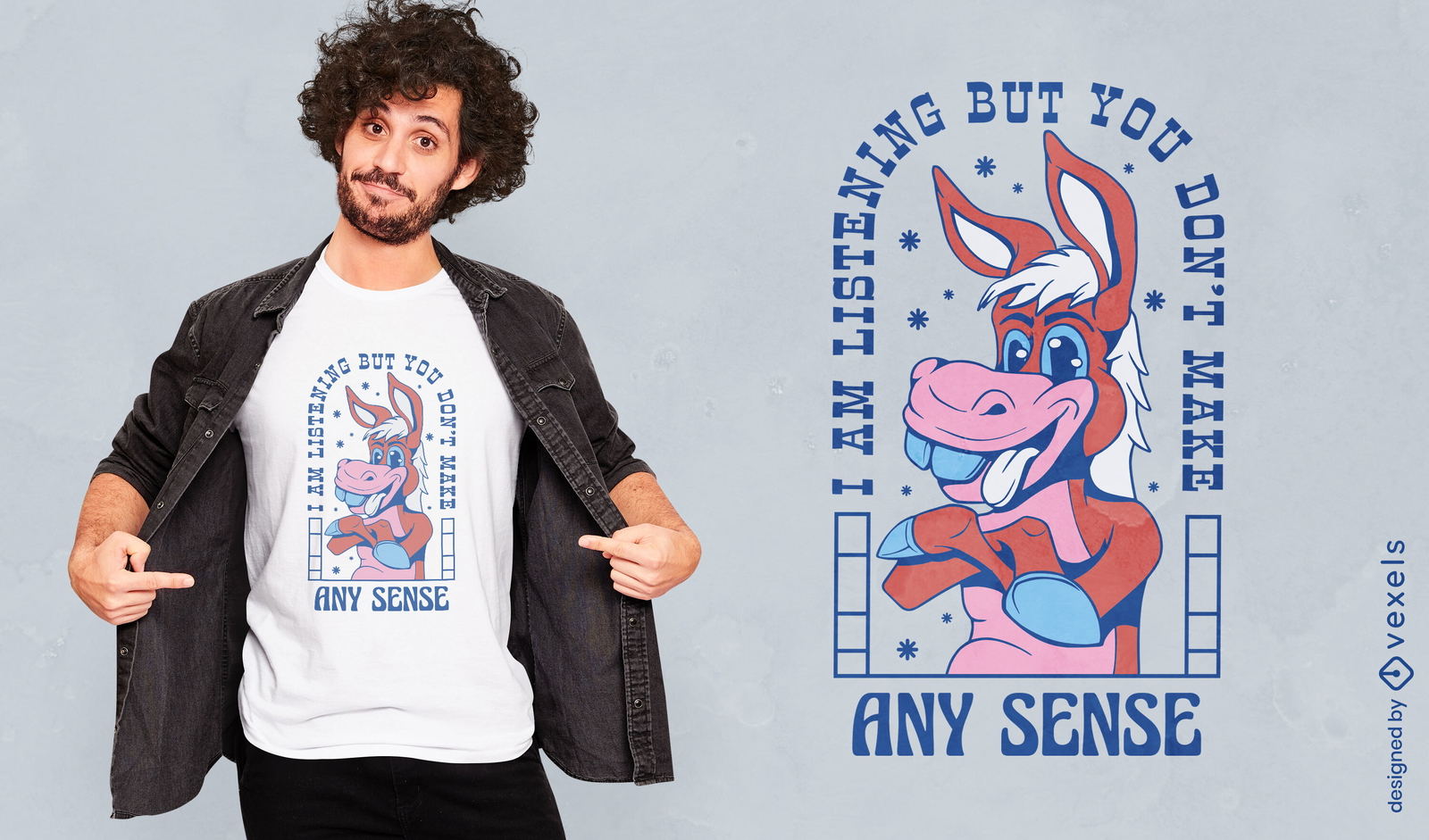 Diseño de camiseta de cita divertida de burro