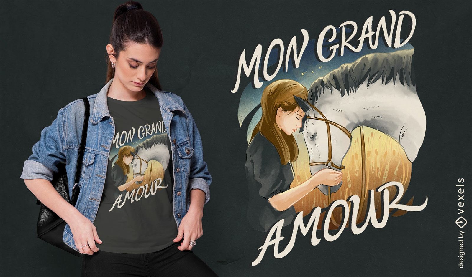 Design de camiseta com citação de amor de cavalo