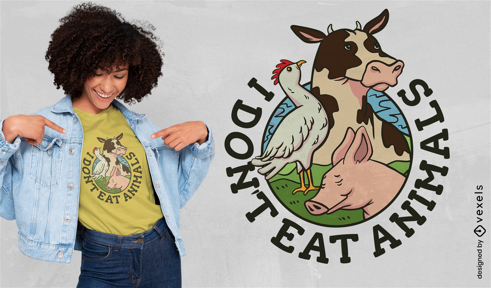Don't eat animals vegan t-shirt design
